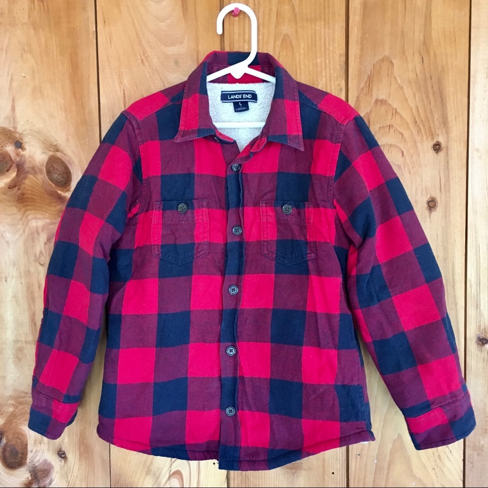 Lands’ End Sherpa Lined Flannel Jacket